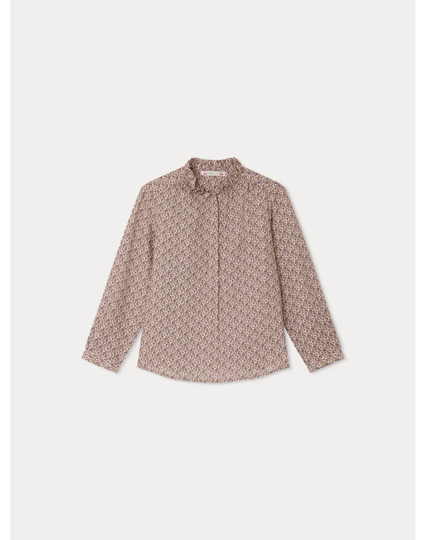 Girls | Burgundy Blouse Flowers | Taupe