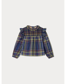 Girls | Domitille Blouse Tartan | 4Y-8Y | Navy