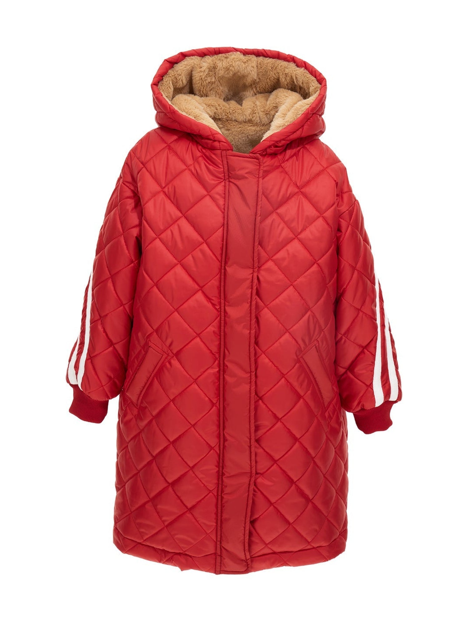 Girls | Long Technical Fabric Down Jacket | Ruby