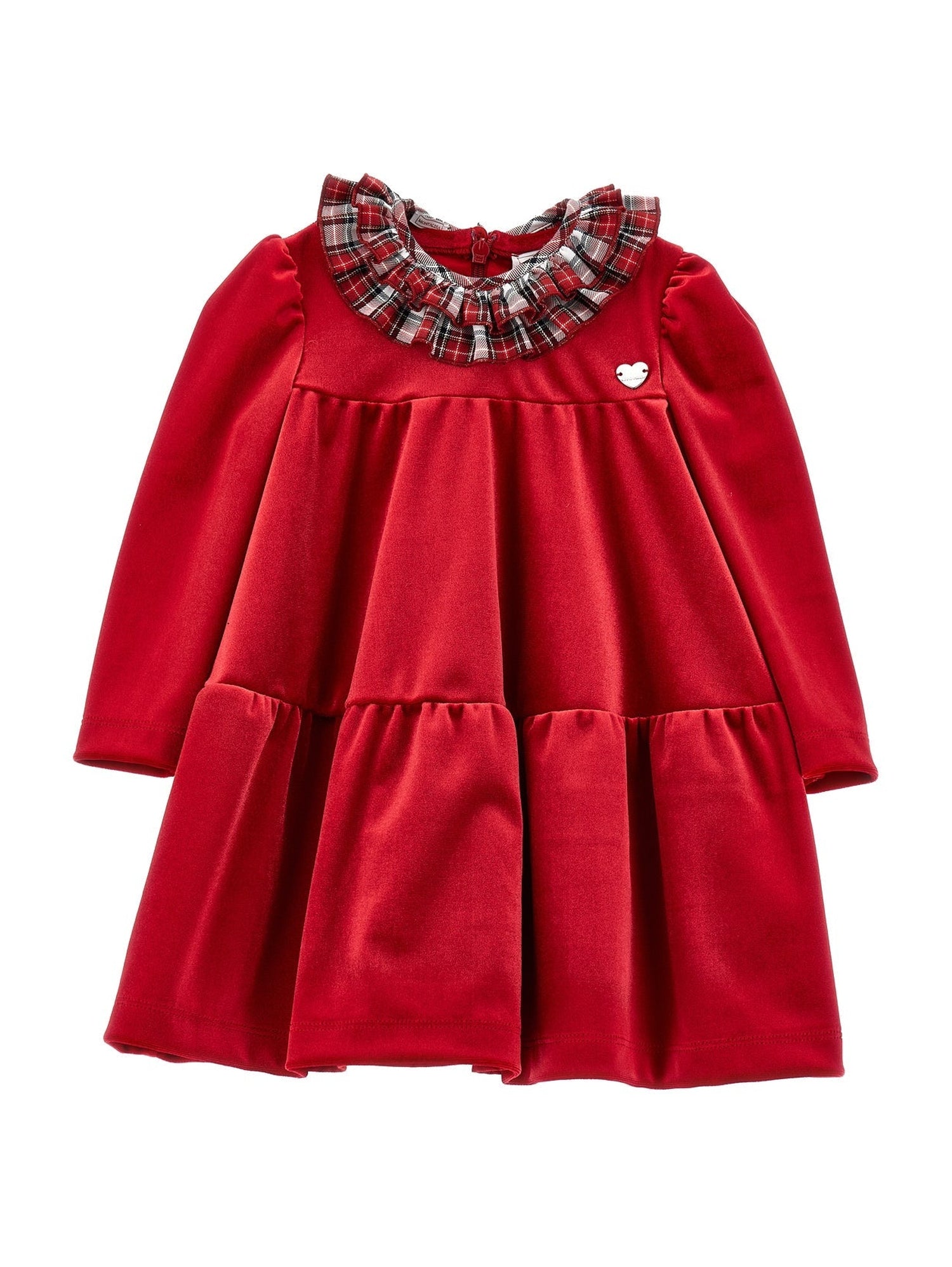 Girls | Tartan Collar Chenille Dress | Ruby