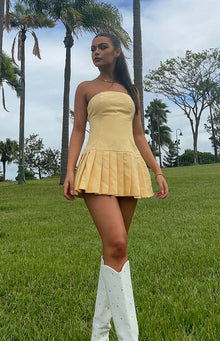 Good Days Strapless Mini Dress | Yellow