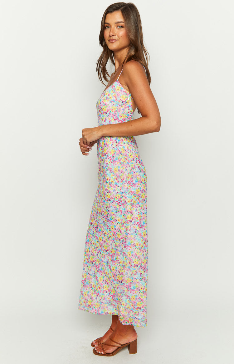 Good Days Painted Floral Maxi Dress | Pink
