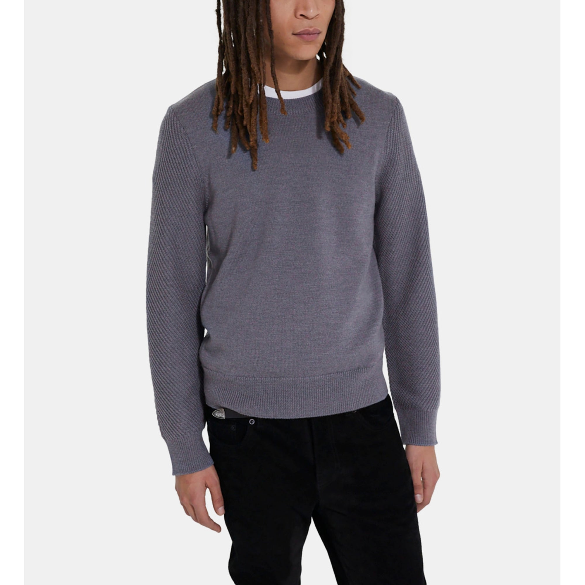 Gray Wool Sweater | Men | Middle Grey