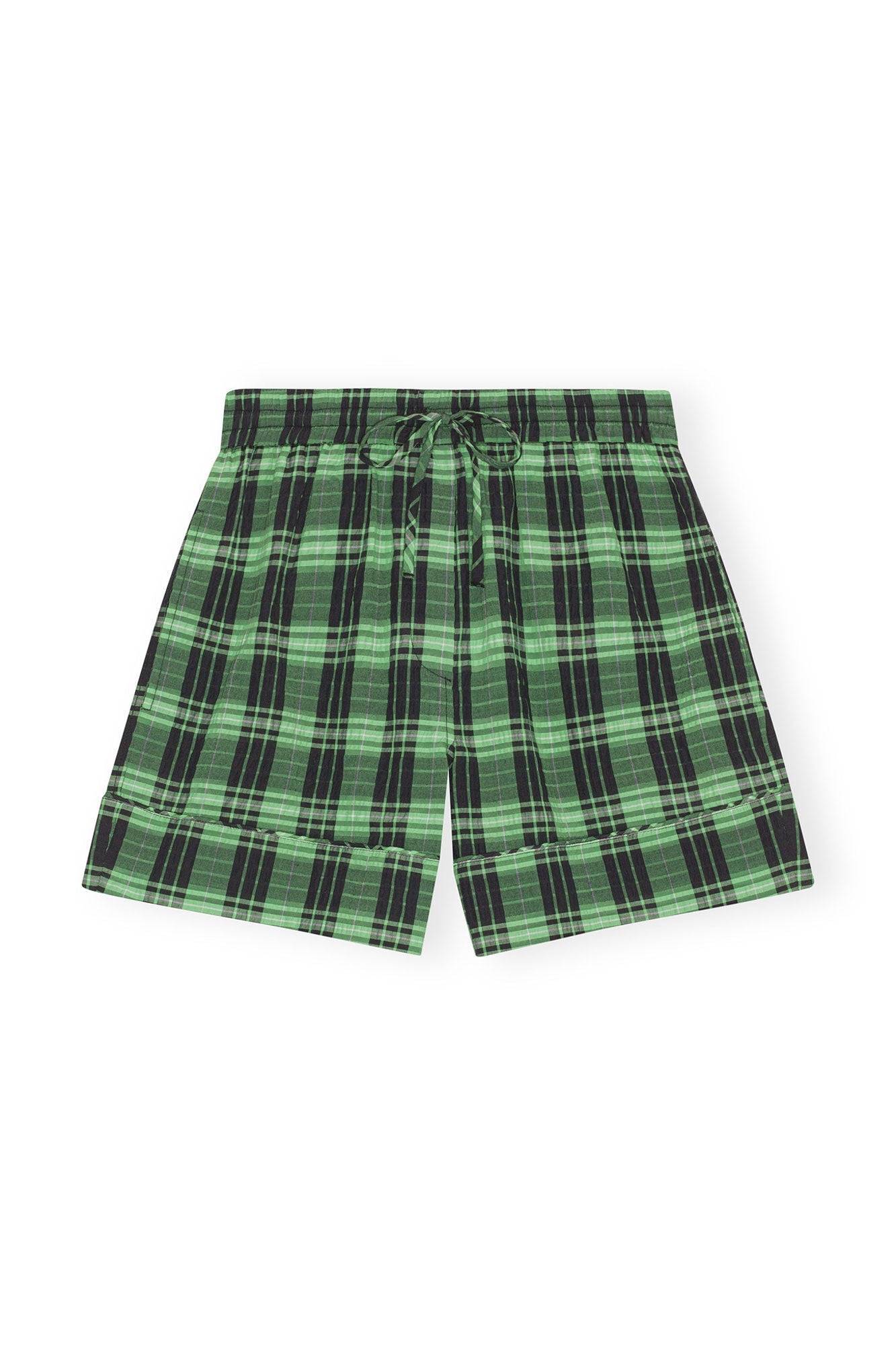 Green Seersucker Check Shorts | Peapod