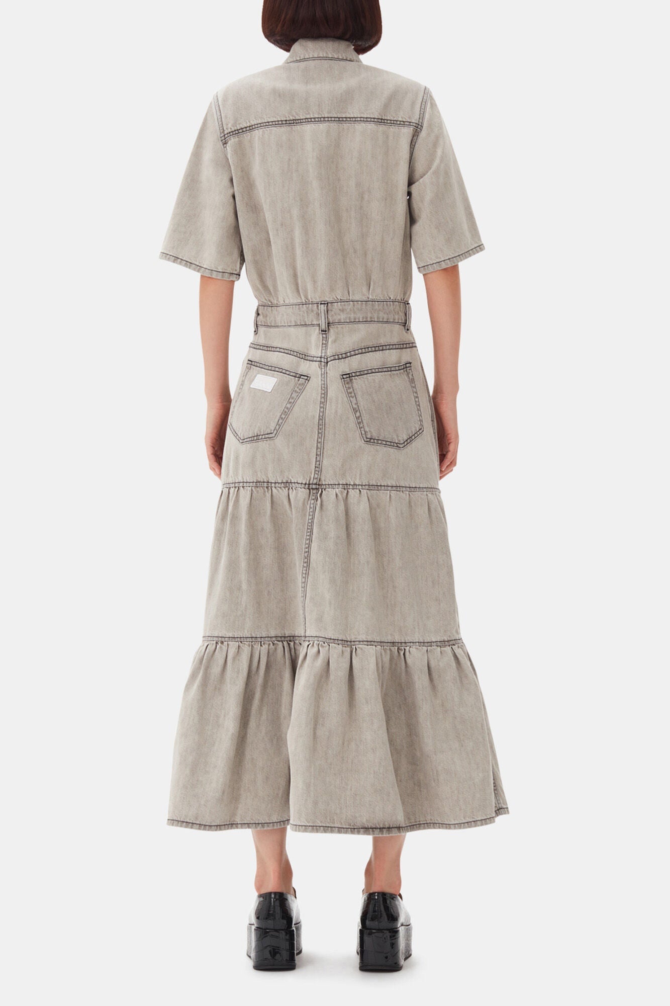 Grey Future Long Denim Dress | Gray Quill