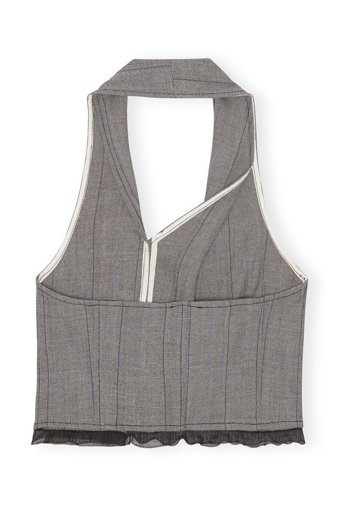 Grey Herringbone Suiting Vest | Frost Gray