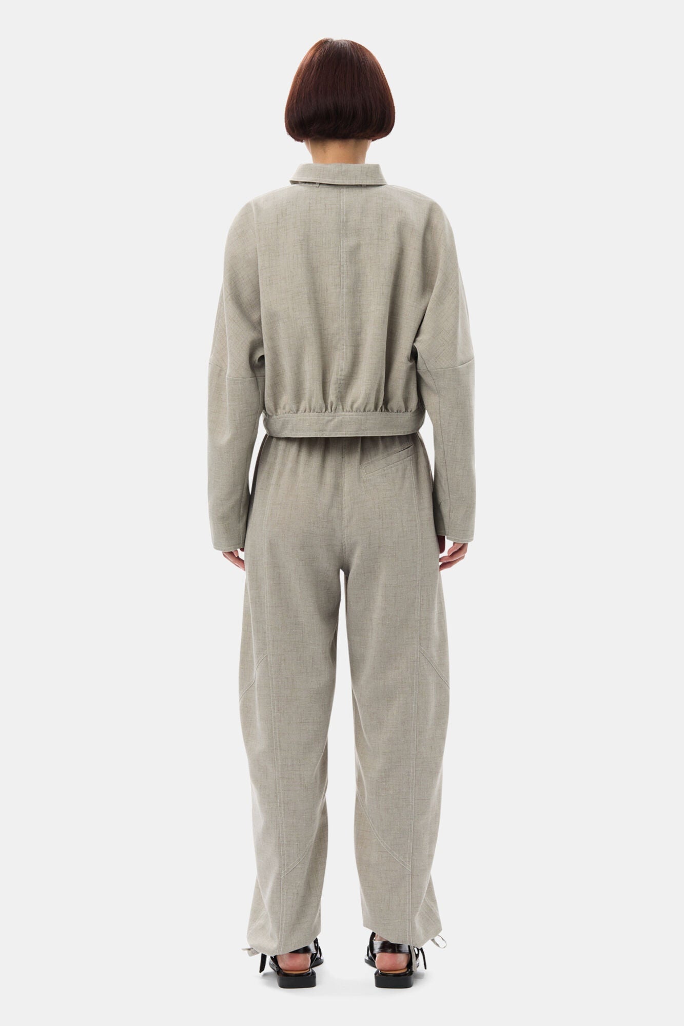 Grey Light Melange Suiting Short Jacket | Alfalfa