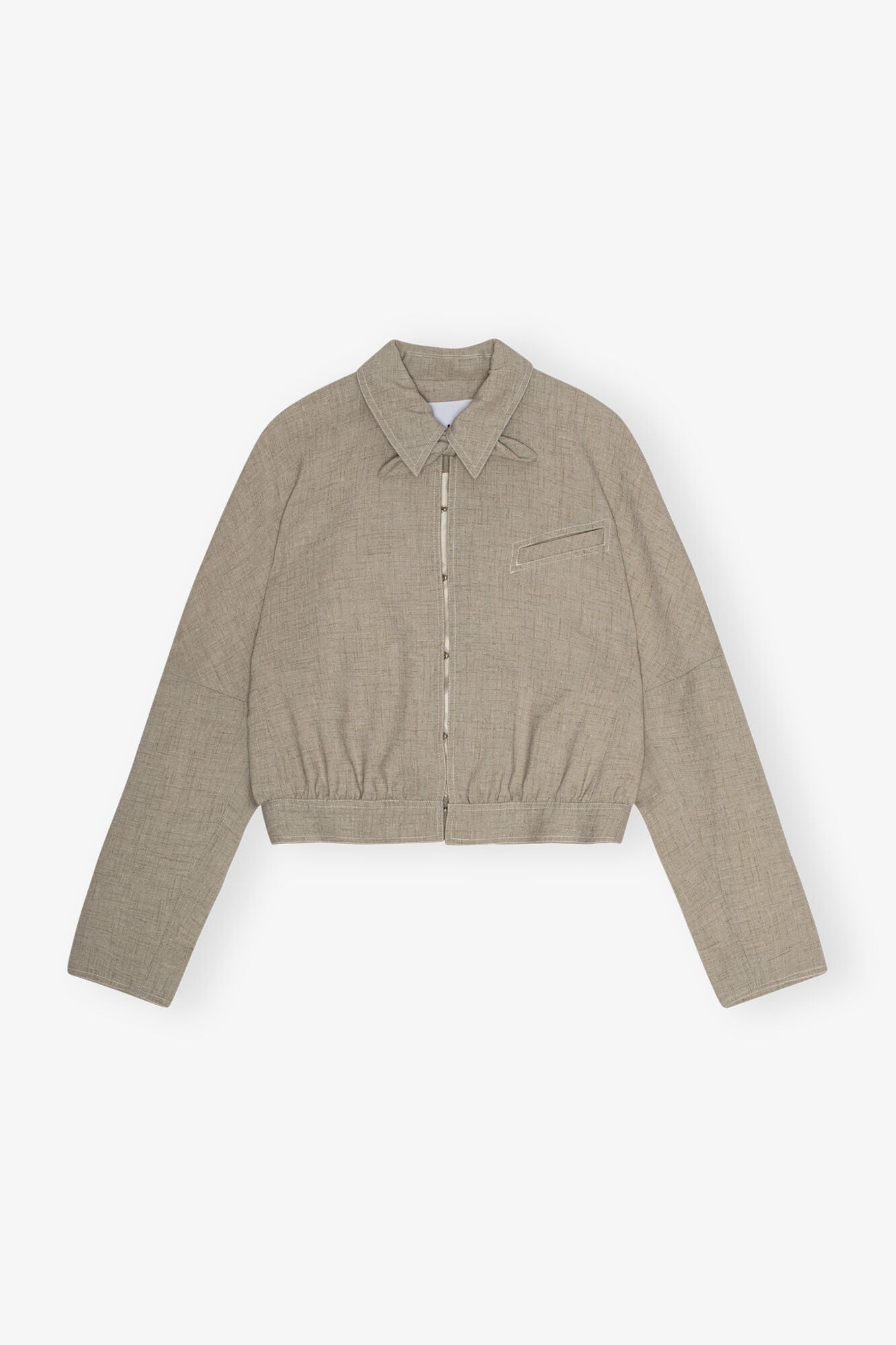 Grey Light Melange Suiting Short Jacket | Alfalfa