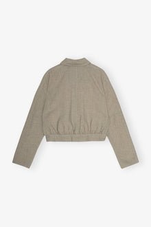 Grey Light Melange Suiting Short Jacket | Alfalfa