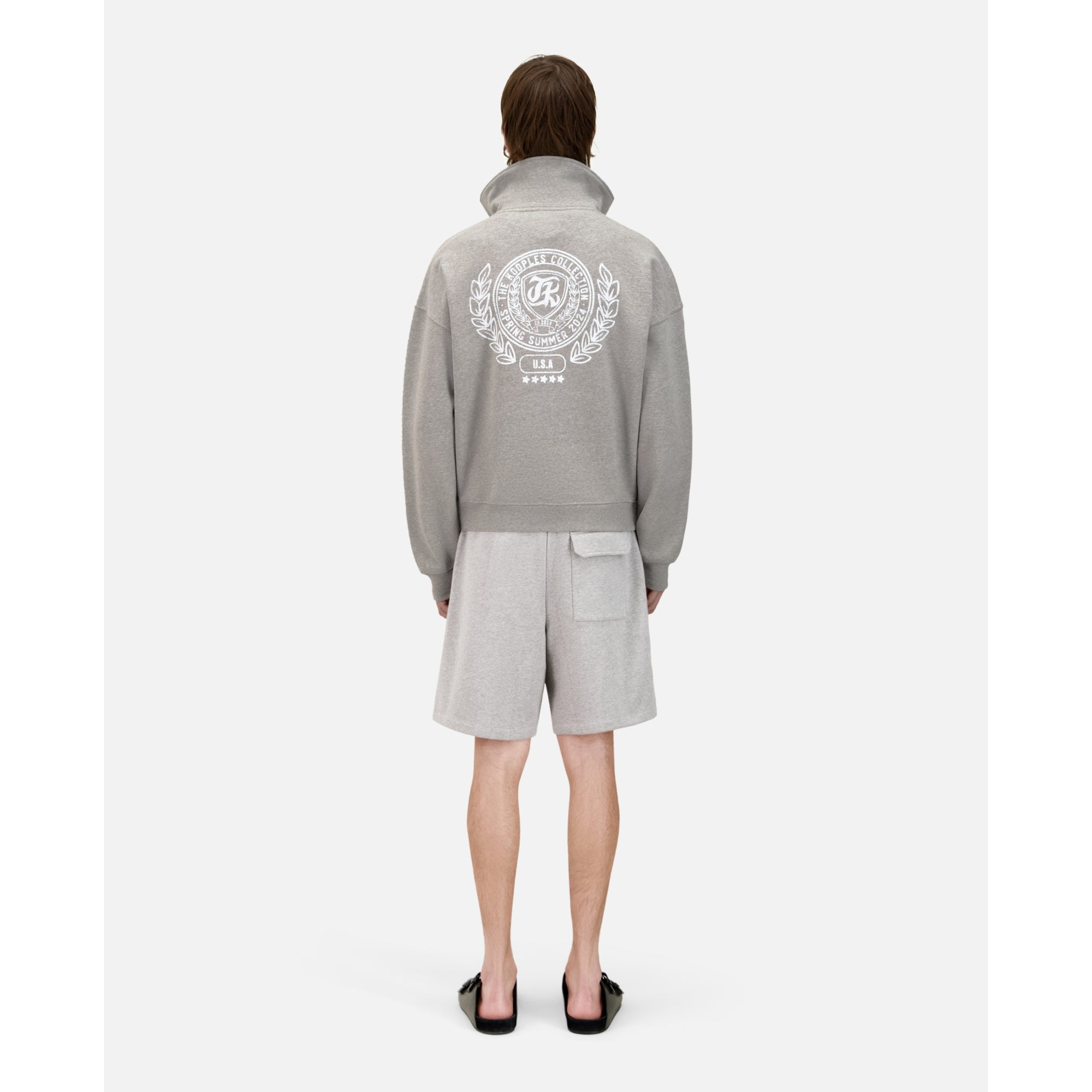 Grey Sweatshirt With Blazon Serigraphy | Men | Ardoise