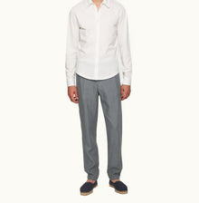 Griffon Linen Tailored Fit Washed Linen Trousers | Granite