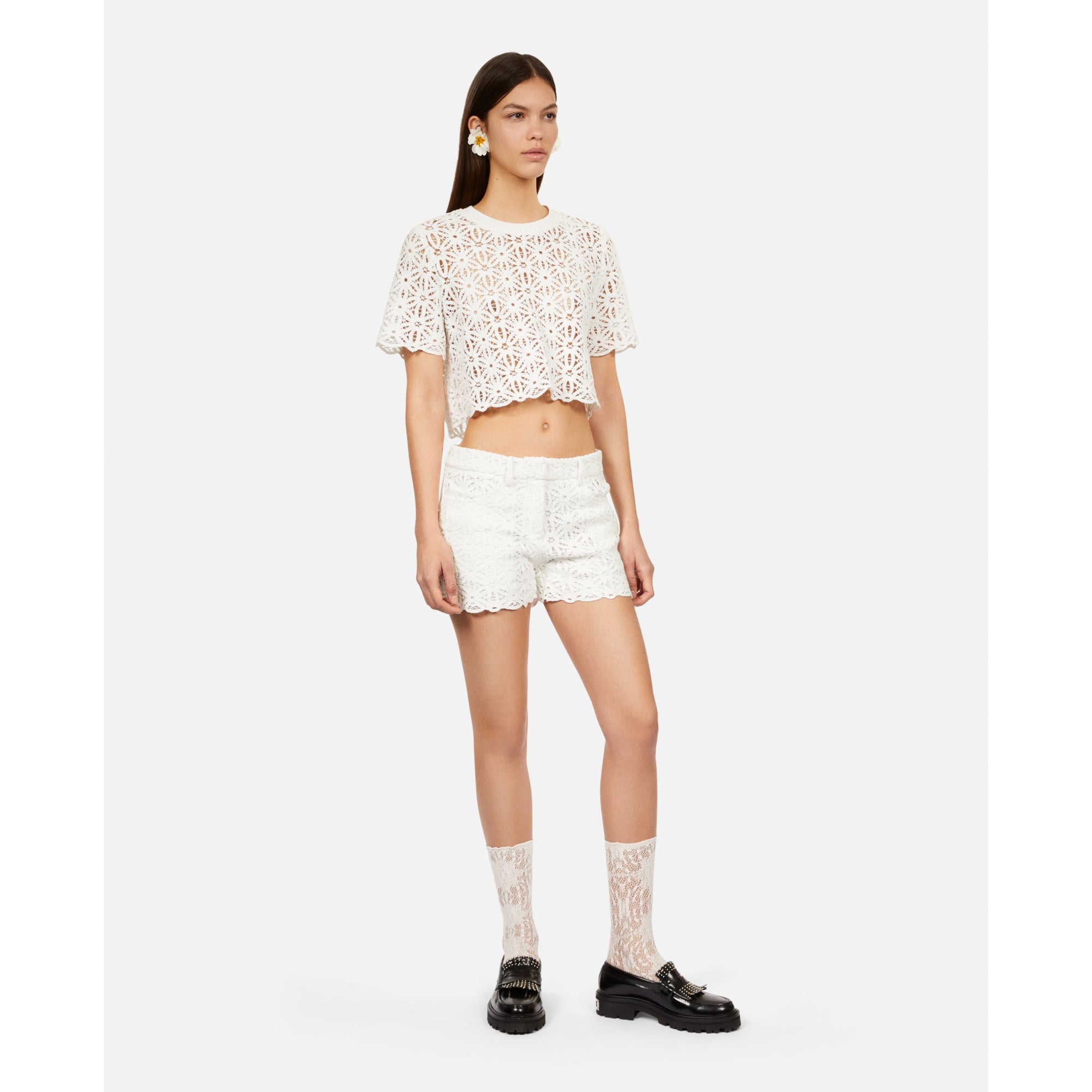 Guipure Shorts | Women | White