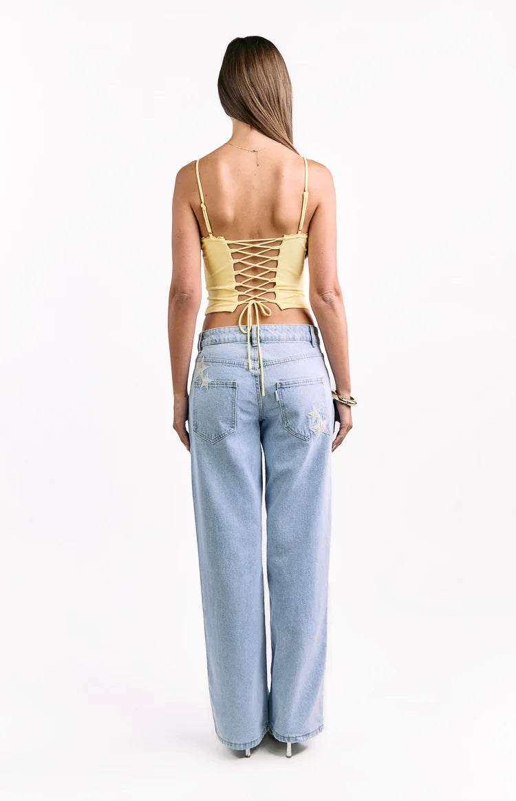 Gwen Lace Corset Top | Yellow