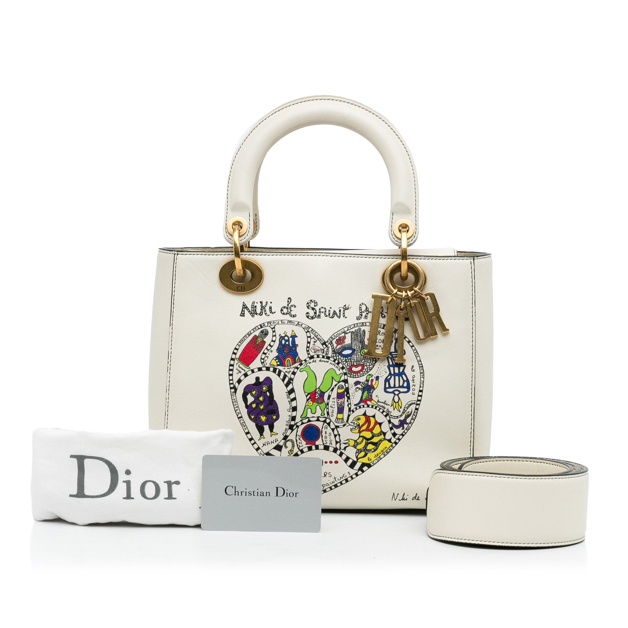 Dior Pre-Owned Niki De Saint Phalle Medium Calfskin Lady Dior | Women | White