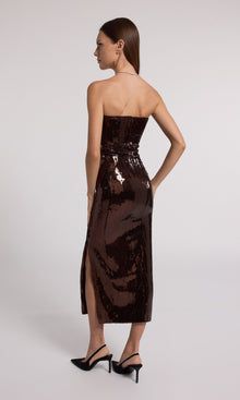Blaine Sequin Dress | Brown