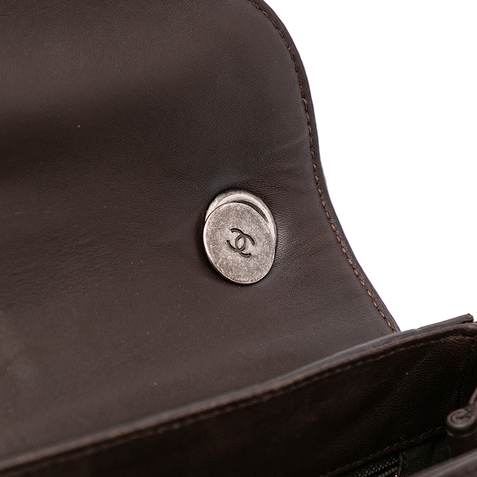 Chanel | Pre-Owned Paris-Salzburg Quilted Lambskin and Pony Hair Saddle Crossbody | Brown/Dark Brown