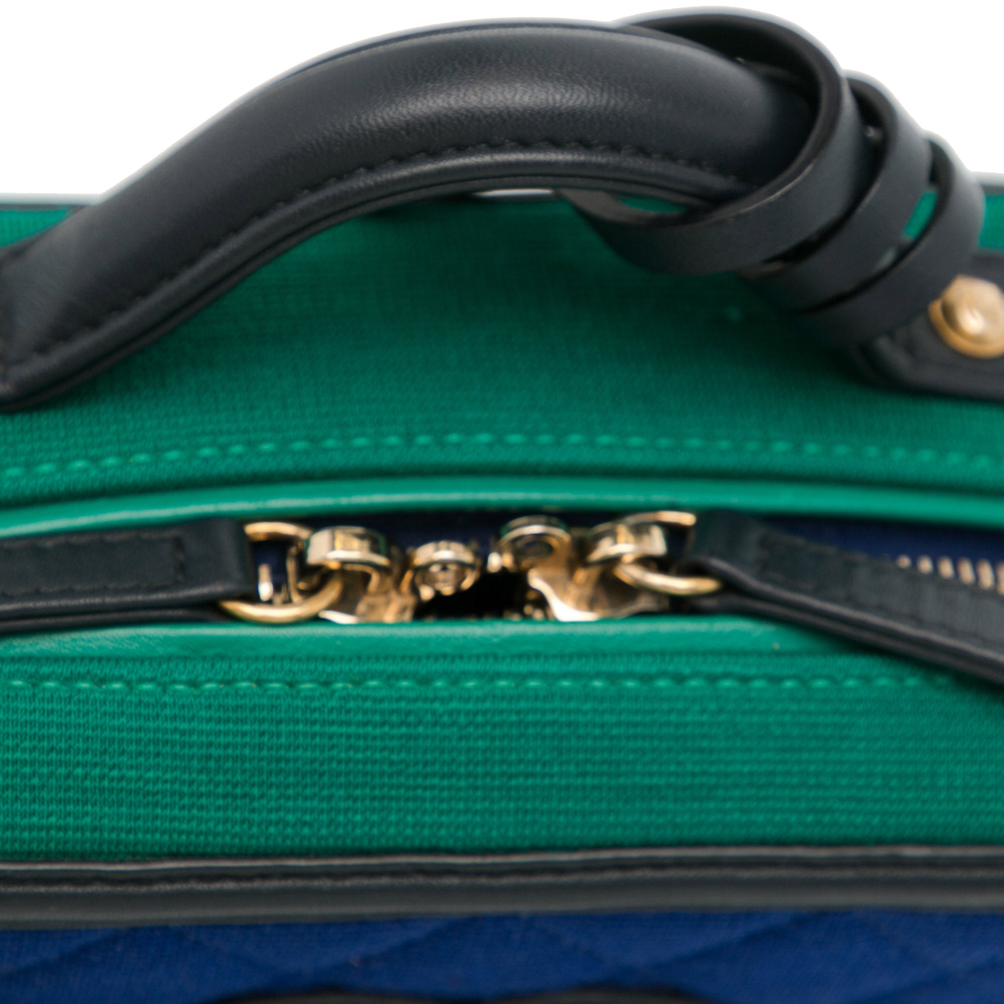 Chanel | Pre-Owned Small Jersey CC Filigree Vanity Case | BlueGreen