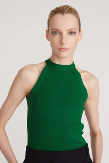 Halston | Bailey Merino Wool Halter Knit Jade | Jade