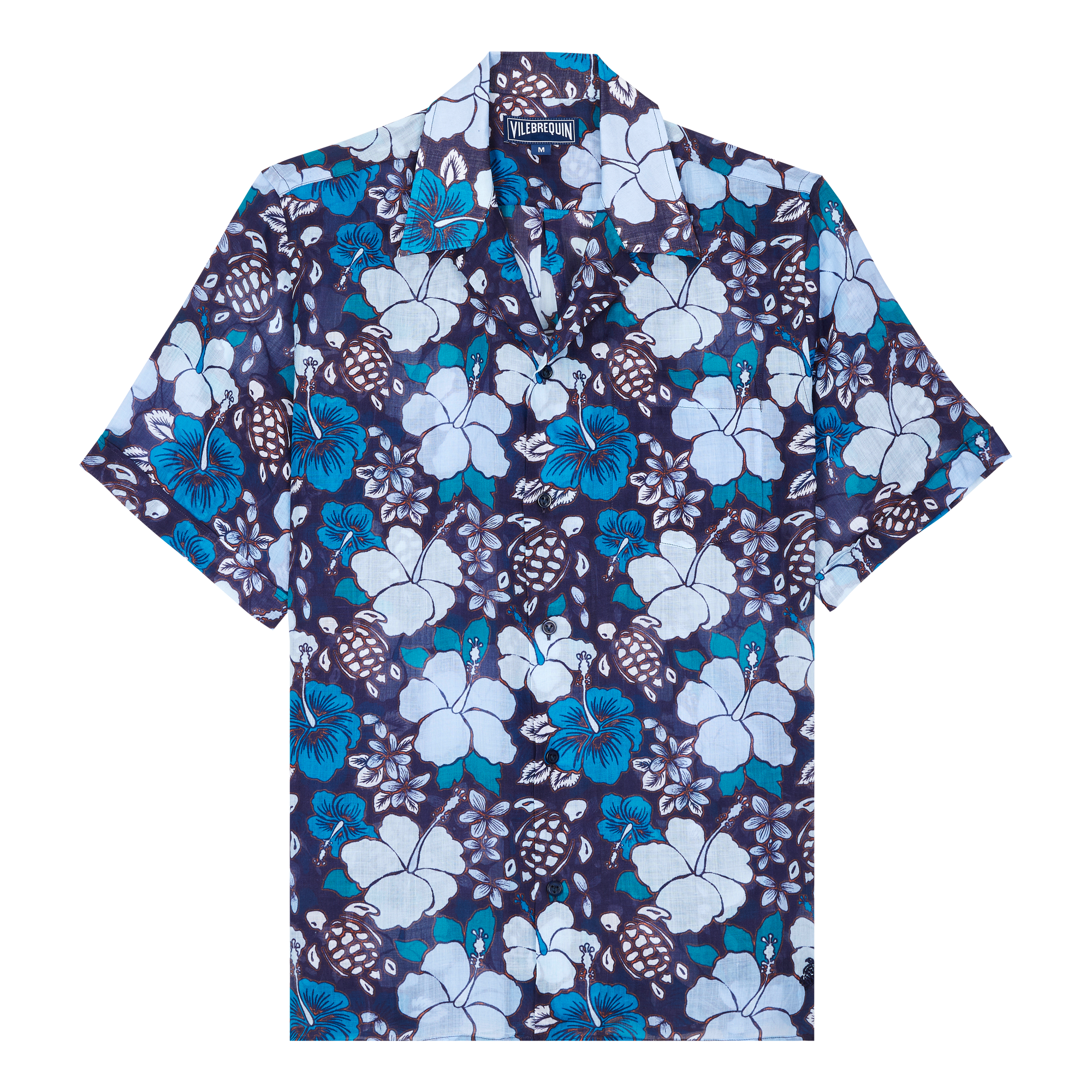 Men | Tropic Turtle Ramie Shirt | Midnight