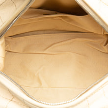 Chanel | Pre-Owned Goatskin Square Stitch Essential Bowler | Brown/Light Beige