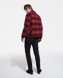 Wool Jacket With Check Motif | Men | Red x Black