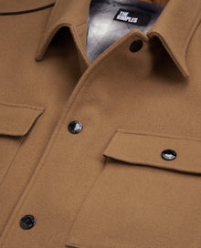 Wool-Blend Overshirt Jacket | Men | Camel