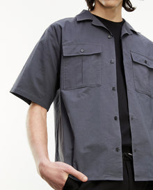 Charcoal Gray Cotton Shirt With Pockets | Men | Dark Grey