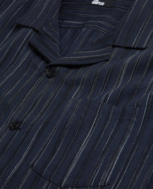 Blue Striped Shirt | Men | Dark Navy x Ecru