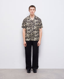 Floral Hawaiian Collar Shirt | Men | Black Brown