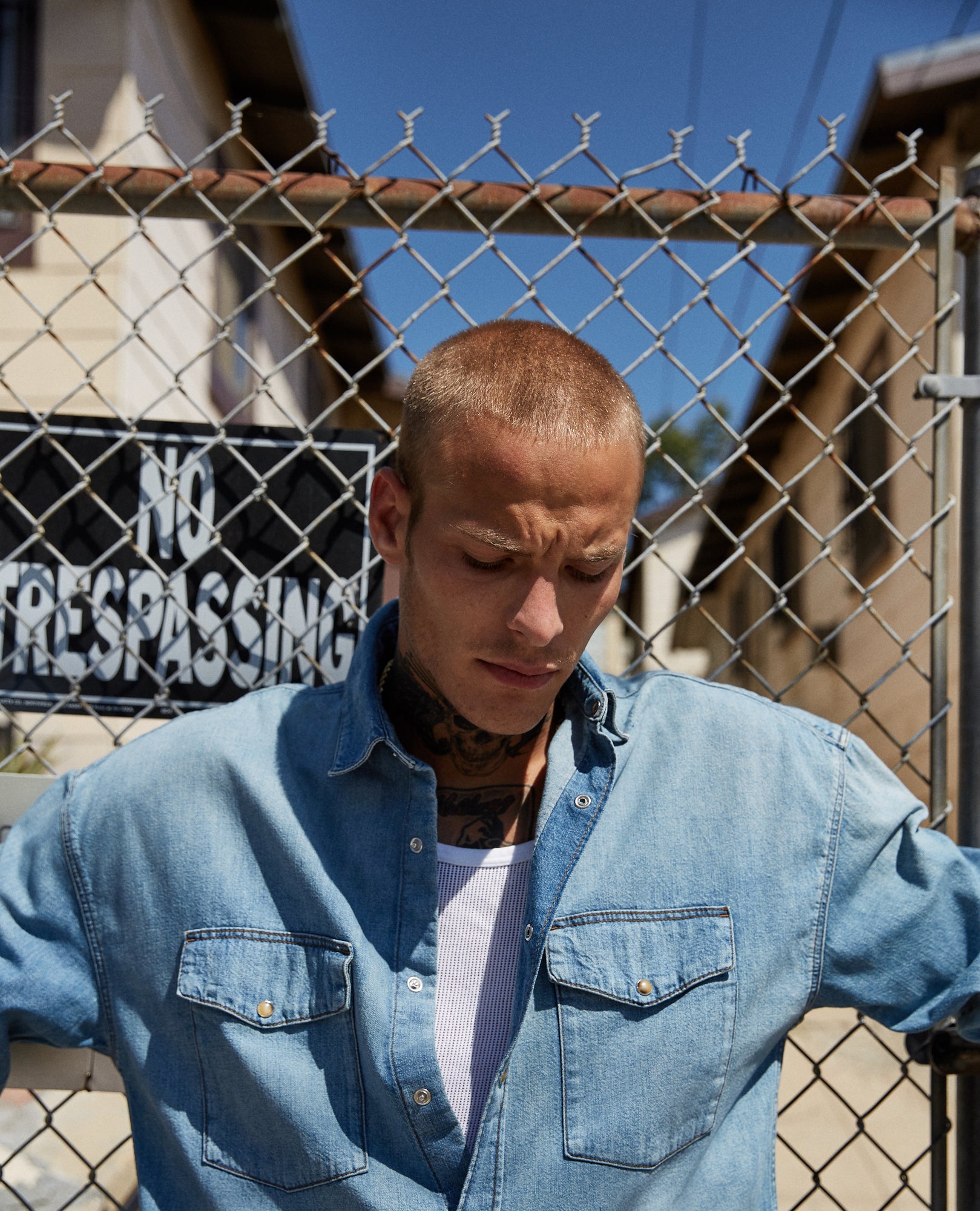 Oversized Denim Shirt | Men | Blue Washed