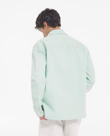 Light Cotton Shirt With Patch Pockets | Men | Green Water