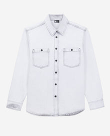 Bleached Denim Shirt | Men | White Bleach