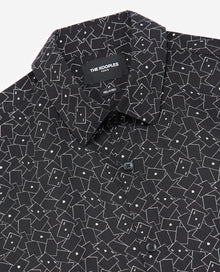 Long Shirt With Card Motif | Men | Black x White