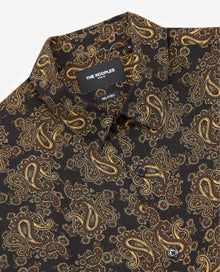 Printed Shirt With Paisley Motif | Men | Black x Gold