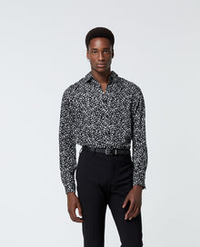 Printed Shirt With Whirl Motif | Men | Black x White