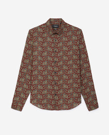 Long Sleeves Shirt | Men | Burgundy x Camel