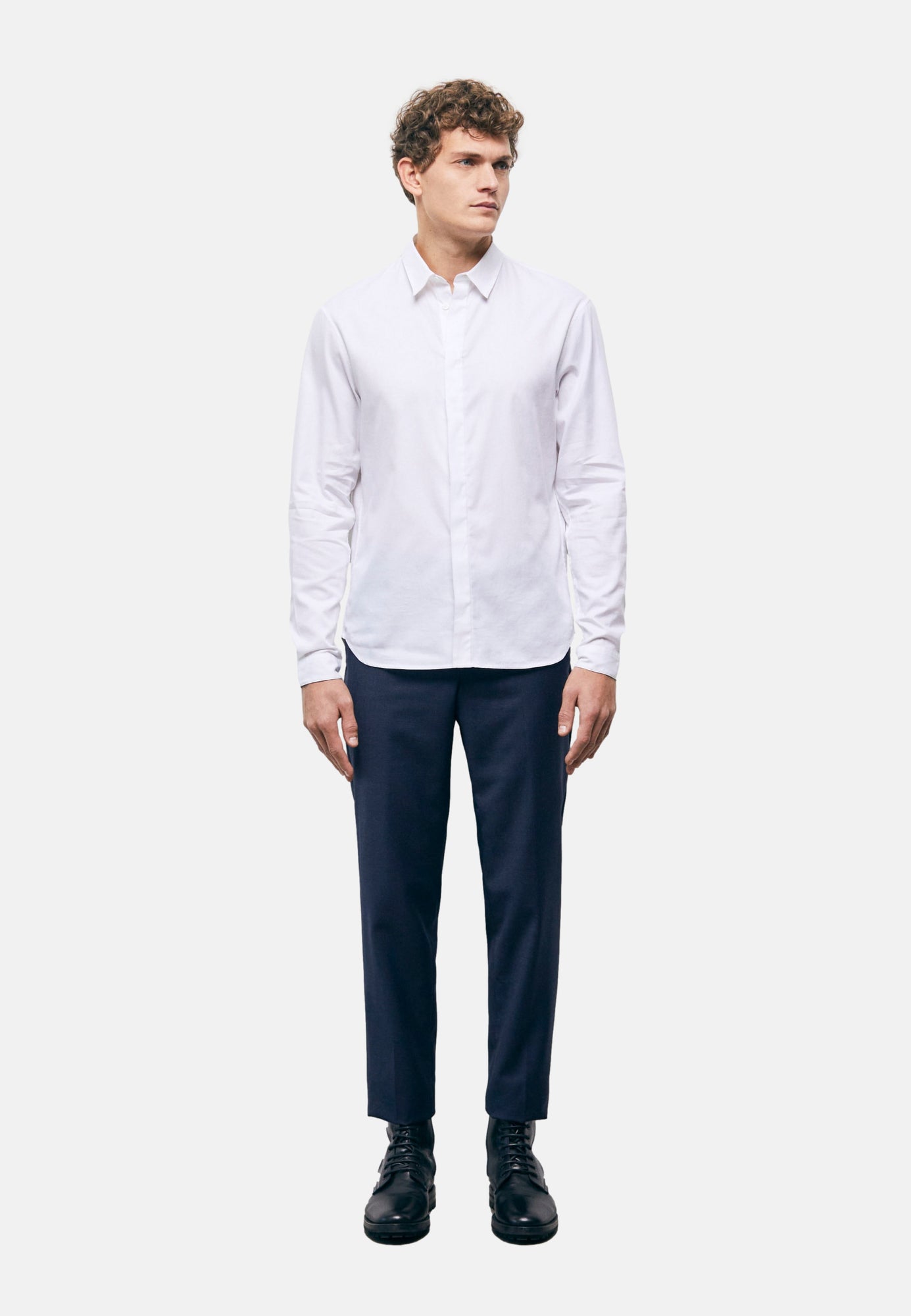 Cotton Shirt With Classic Collar | Men | White