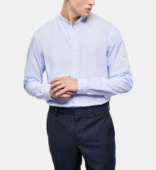 Shirt With Officer Collar | Men | Blue