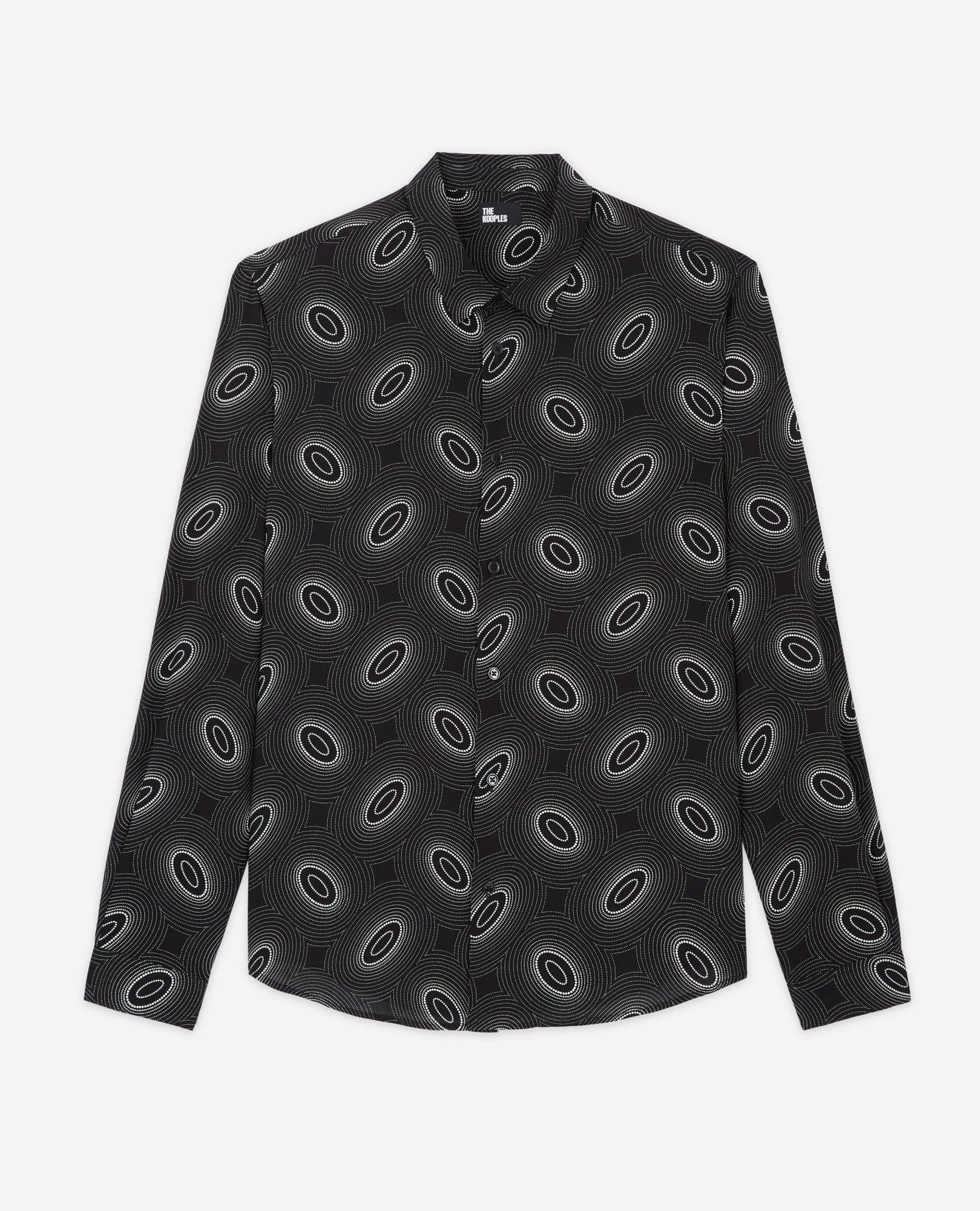 Printed Classic-Collar Shirt | Men | Black x White