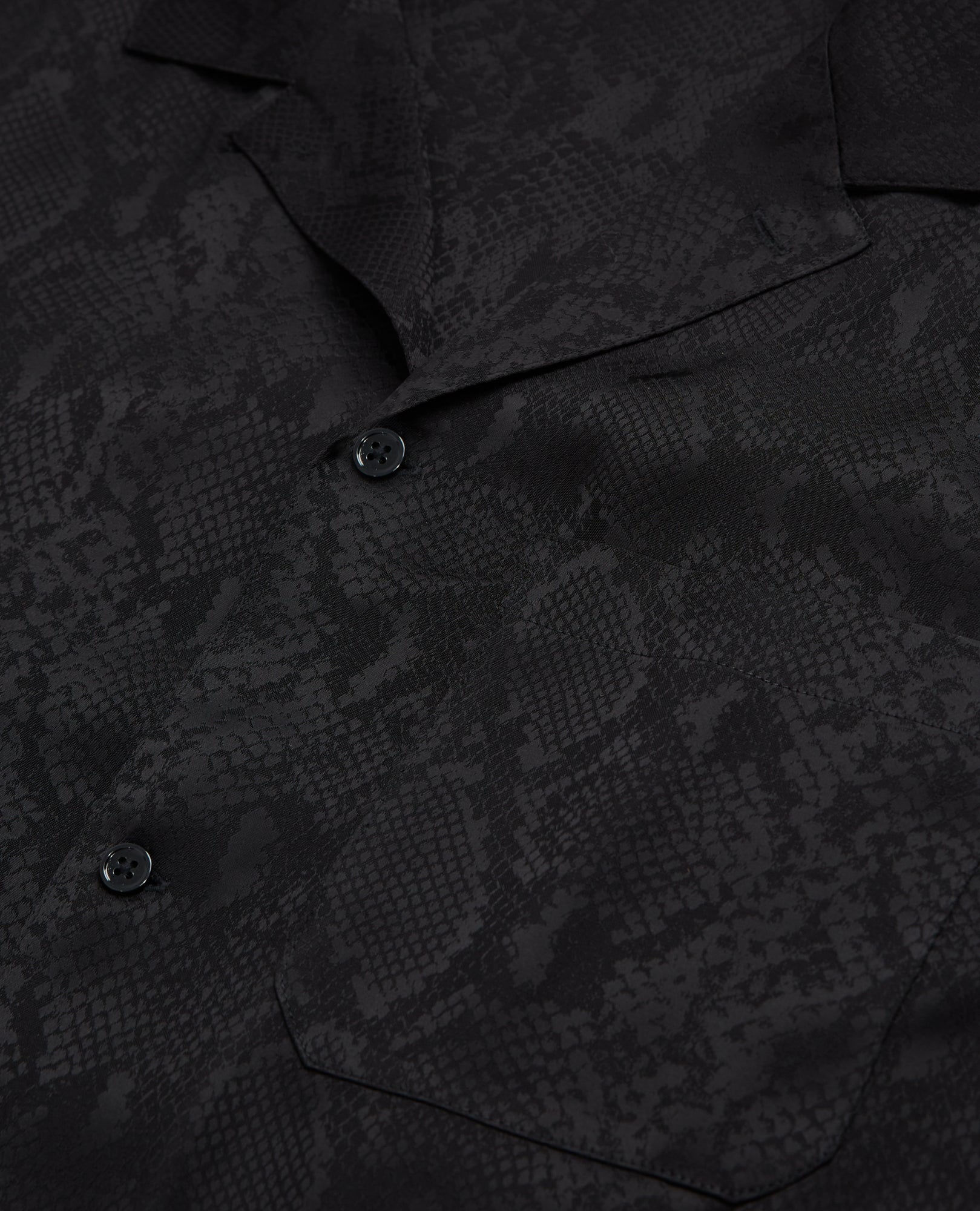 Snakeskin Print Casual Shirt | Men | Black