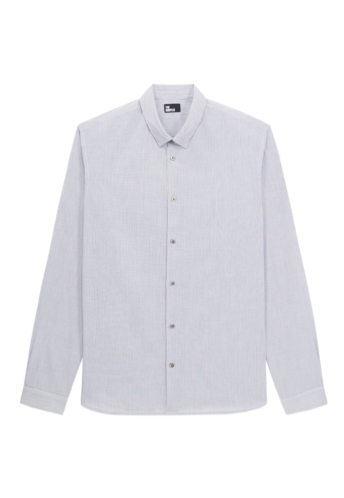 Cotton Shirt With And Micro Checks | Men | Black x White