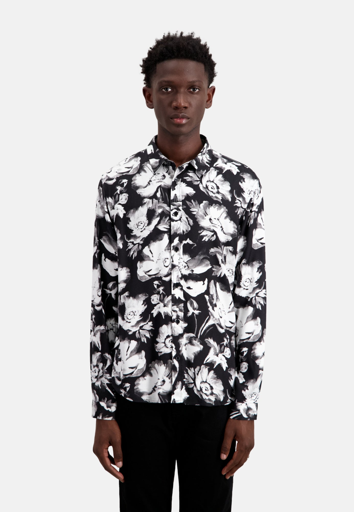 Printed Shirt | Men | Black x White