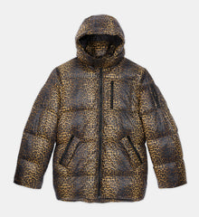 Print Oversized Down Jacket | Men | Leopard