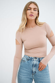 Kent Long Sleeve Top | Light Beige