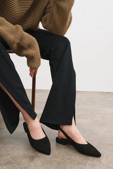 Jeanne Flats | Black Suede