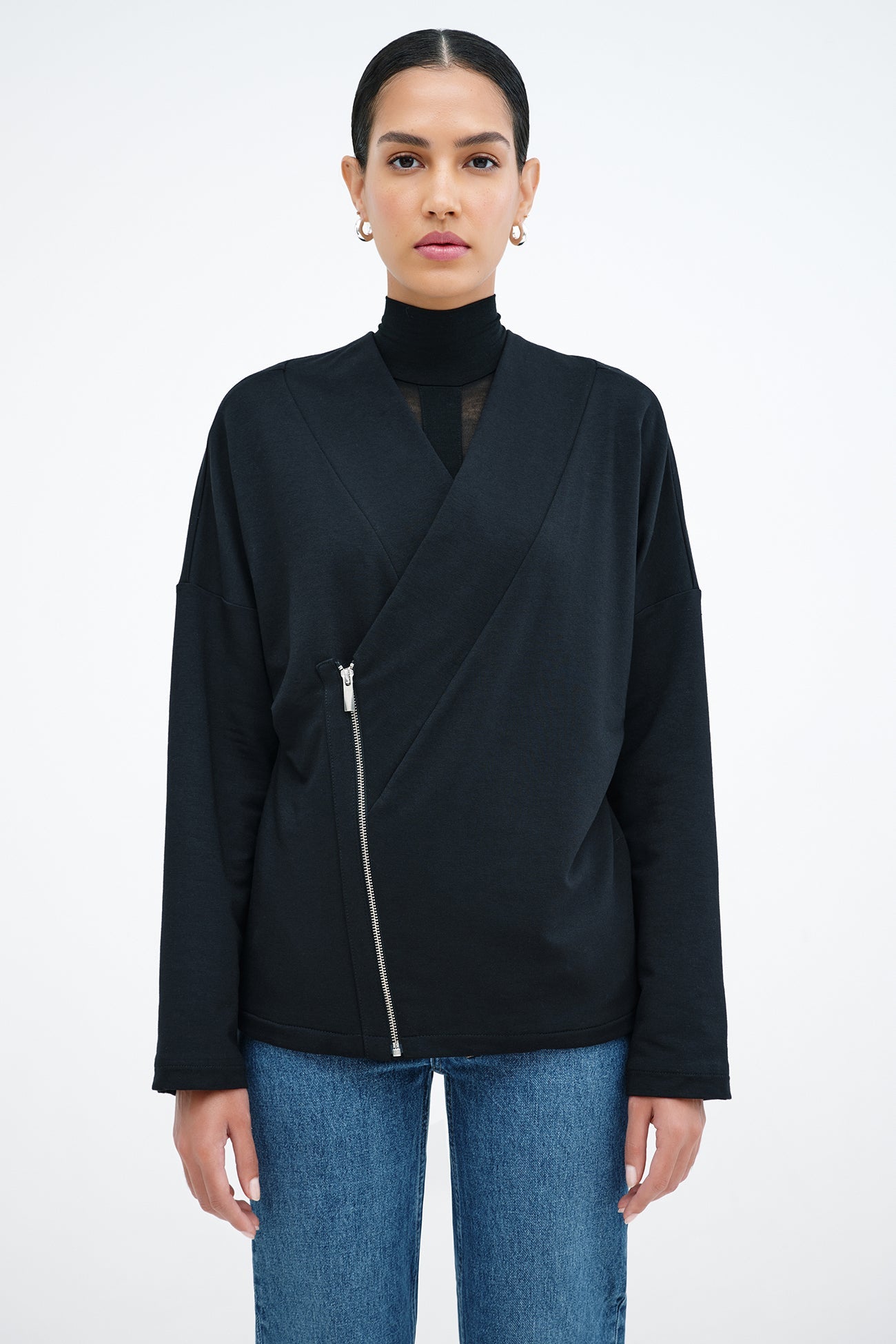 Tillary Sweatshirt Jacket | Black