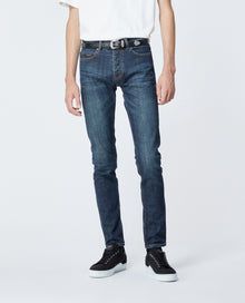 Slim-Fit Faded Jeans | Men | Dark Blue Denim