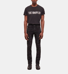 Slim-Fit Jeans With Rhinestones | Men | Black Washed