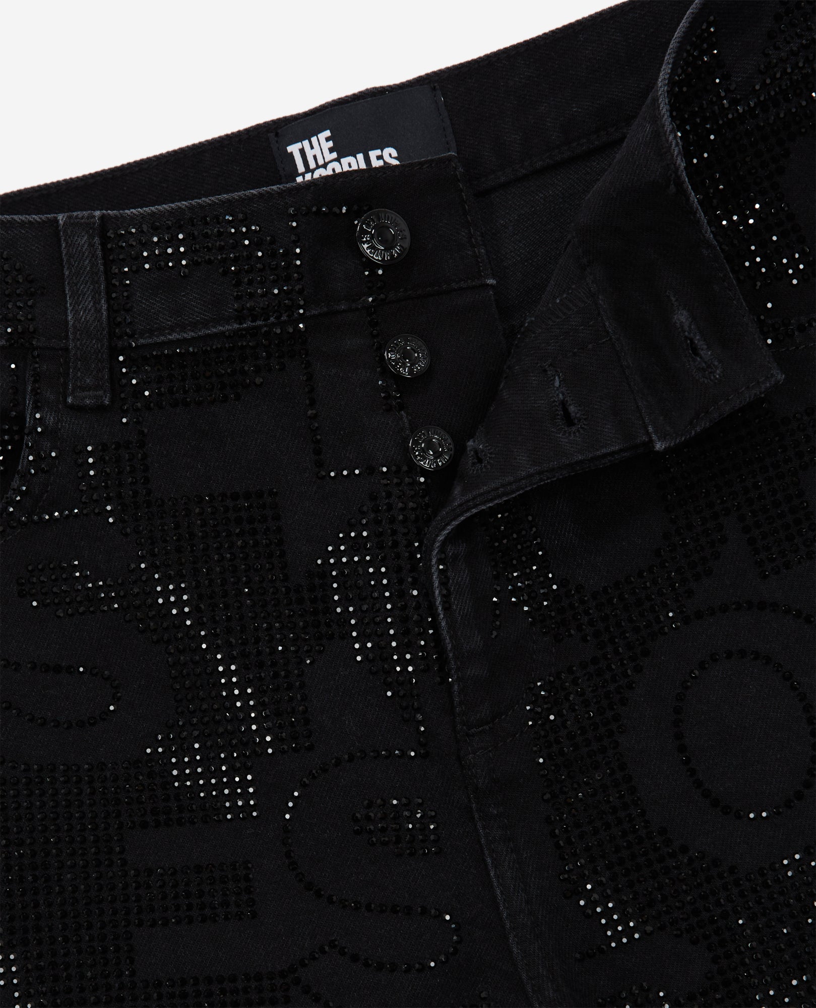 Slim-Fit Jeans With Rhinestones | Men | Black Washed