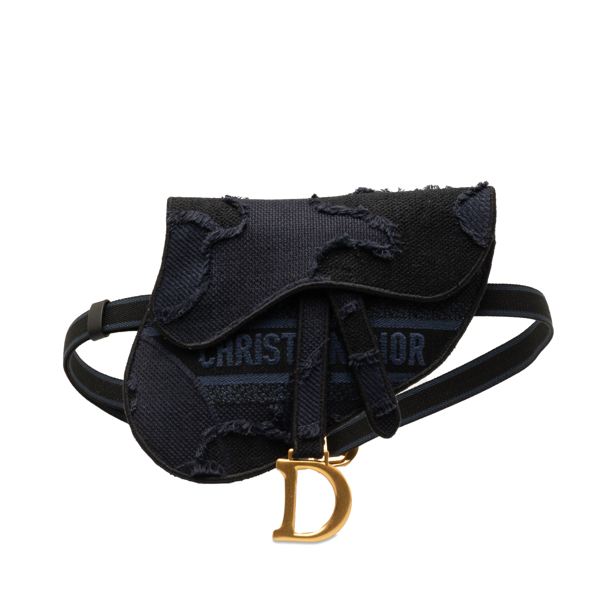 Dior | Pre-Owned Camouflage Saddle Belt Bag | Blue/Dark Blue